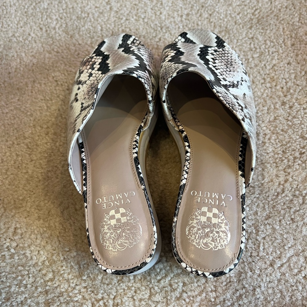 Vince Camuto Platform Snakeskin Slide Sandals